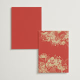 "Happiness" - Foil-Pressed Menus in Cherry by Shannon Chen of Four Wet Feet Studio - Back of Card Options