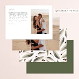 "Roses & Greenery" - Foil-Pressed Menus in Aubergine by Susan Moyal - Back of Card Options