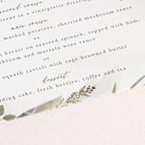 "Roses & Greenery" - Foil-Pressed Menus in Aubergine by Susan Moyal - Detail