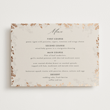 "Botanical Edge" - Foil-Pressed Menus in Latte by Susan Moyal - Front
