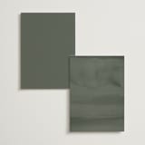 "Minimal Circle" - Foil-Pressed Menus in Moss by Kelly Schmidt - Back of Card Options