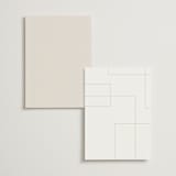 "Modern Serene" - Foil-Pressed Menus in Blush by Hannah Williams - Back of Card Options