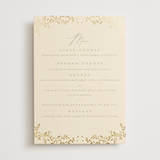 "Leafy Garland" - Foil-Pressed Menus in Sand by Creo Study - Front