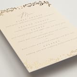 "Leafy Garland" - Foil-Pressed Menus in Sand by Creo Study - Detail