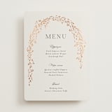 "Trailing Vines" - Foil-Pressed Menus in Almond by Erin L. Wilson - Front