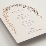 "Trailing Vines" - Foil-Pressed Menus in Almond by Erin L. Wilson - Detail