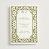 "Inlay Frame" - Foil-Pressed Menus in Avocado by Katharine Watson - Front