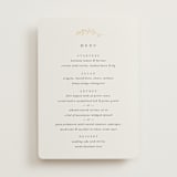"To Hold" - Foil-Pressed Menus in Ivory by Carolyn Nicks - Front