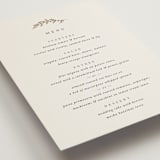 "To Hold" - Foil-Pressed Menus in Ivory by Carolyn Nicks - Detail