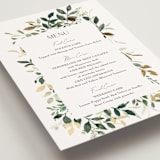 "Garden Serenity" - Foil-Pressed Menus in Greenery by Itsy Belle Studio - Detail