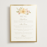 "Jardin" - Foil-Pressed Menus in Carnation by Everett Paper Goods - Front