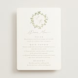 "Canopy" - Foil-Pressed Menus in Ivy by Everett Paper Goods - Front