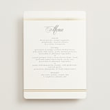 "Classic Elegance" - Foil-Pressed Menus in Pearl by Nicole Walsh - Front