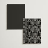 "The Arc" - Foil-Pressed Menus in Truffle by Vera Lim - Back of Card Options