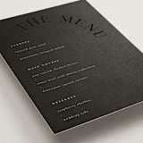 "The Arc" - Foil-Pressed Menus in Truffle by Vera Lim - Detail