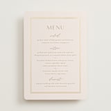 "Soleil" - Foil-Pressed Menus in Latte by Kristie Kern - Front
