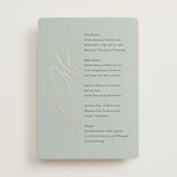 "Gilded Script" - Foil-Pressed Menus in Sage by Angela Thompson - Front