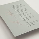 "Gilded Script" - Foil-Pressed Menus in Sage by Angela Thompson - Detail