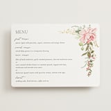 "Timeless Blooms" - Foil-Pressed Menus in Peony by Susan Moyal - Front