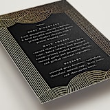 "ionic" - Foil-Pressed Menus in Onyx by Lori Wemple - Detail