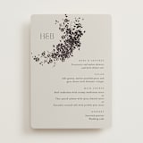 "Bouquet Toss" - Foil-Pressed Menus in Smoke by Robert and Stella - Front
