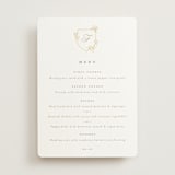 "Monogram in Leaves" - Foil-Pressed Menus in Pearl by Leah Bisch - Front