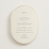 "Walnut" - Foil-Pressed Menus in Linen by Blustery August - Front