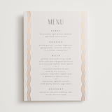 "Newberry" - Foil-Pressed Menus in Bisque by Kristie Kern - Front