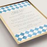 "Knightsbridge" - Foil-Pressed Menus in Sky by Jackie Crawford - Detail