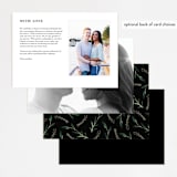 "Emerald Leaves" - Foil-Pressed Menus in Midnight by Susan Moyal - Back of Card Options