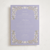 "FairyTale.." - Foil-Pressed Menus in Heather by Vera Lim - Front