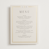 "Grace" - Foil-Pressed Menus in Champagne by Nicole Walsh - Front