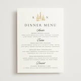 "Gilded Forest" - Foil-Pressed Menus in Snow by Stacy Maalouf - Front