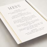 "Side Stripe" - Foil-Pressed Menus in Pearl by Nicole Walsh - Detail