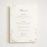 "Boho flower crest" - Foil-Pressed Menus in Ivory by Cass Loh - Front