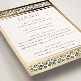 "Kareem" - Foil-Pressed Menus in Evergreen by Oma N. Ramkhelawan - Detail