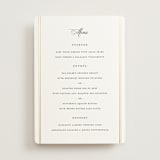 "Scripted Striped" - Foil-Pressed Menus in Silk by Carolyn MacLaren - Front