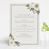 "Garden Blooms" - Foil-Pressed Menus in Ivory by Susan Moyal - Front