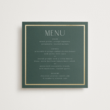 "Regal" - Foil-Pressed Menus in Evergreen by Nicole Walsh - Front