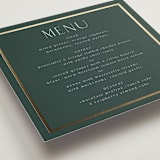 "Regal" - Foil-Pressed Menus in Evergreen by Nicole Walsh - Detail