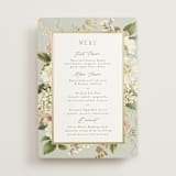"Floral Tribute" - Foil-Pressed Menus in Moss by Chris Griffith - Front