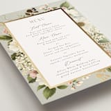 "Floral Tribute" - Foil-Pressed Menus in Moss by Chris Griffith - Detail