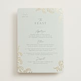 "Riviera" - Foil-Pressed Menus in Willow by Leia Matt - Front