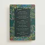 "By the Creek" - Foil-Pressed Menus in Emerald by Becky Nimoy - Front