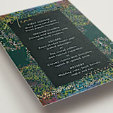 "By the Creek" - Foil-Pressed Menus in Emerald by Becky Nimoy - Detail