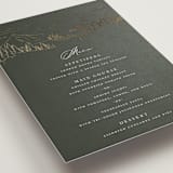 "Peaks" - Foil-Pressed Menus in Hunter by Sarah Brown - Detail