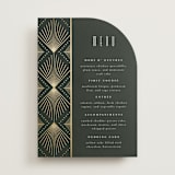 "Deco pattern" - Foil-Pressed Menus in Onyx by Ana de Sousa - Front