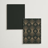 "Deco pattern" - Foil-Pressed Menus in Onyx by Ana de Sousa - Back of Card Options