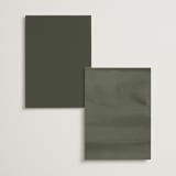 "Leaves" - Foil-Pressed Menus in Moss by Kelly Schmidt - Back of Card Options