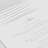 "Cascade" - Foil-Pressed Menus in Mist by Lori Wemple - Detail